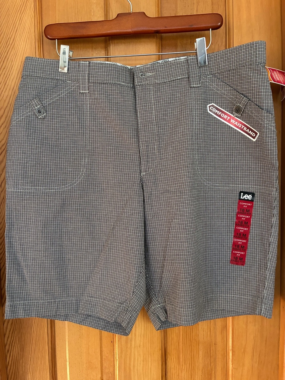 NWT Women’s LEE Black Check Bermuda Shorts- Black & White